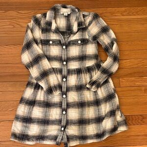 American Eagle Outfitters Black and Cream Plaid Jacket